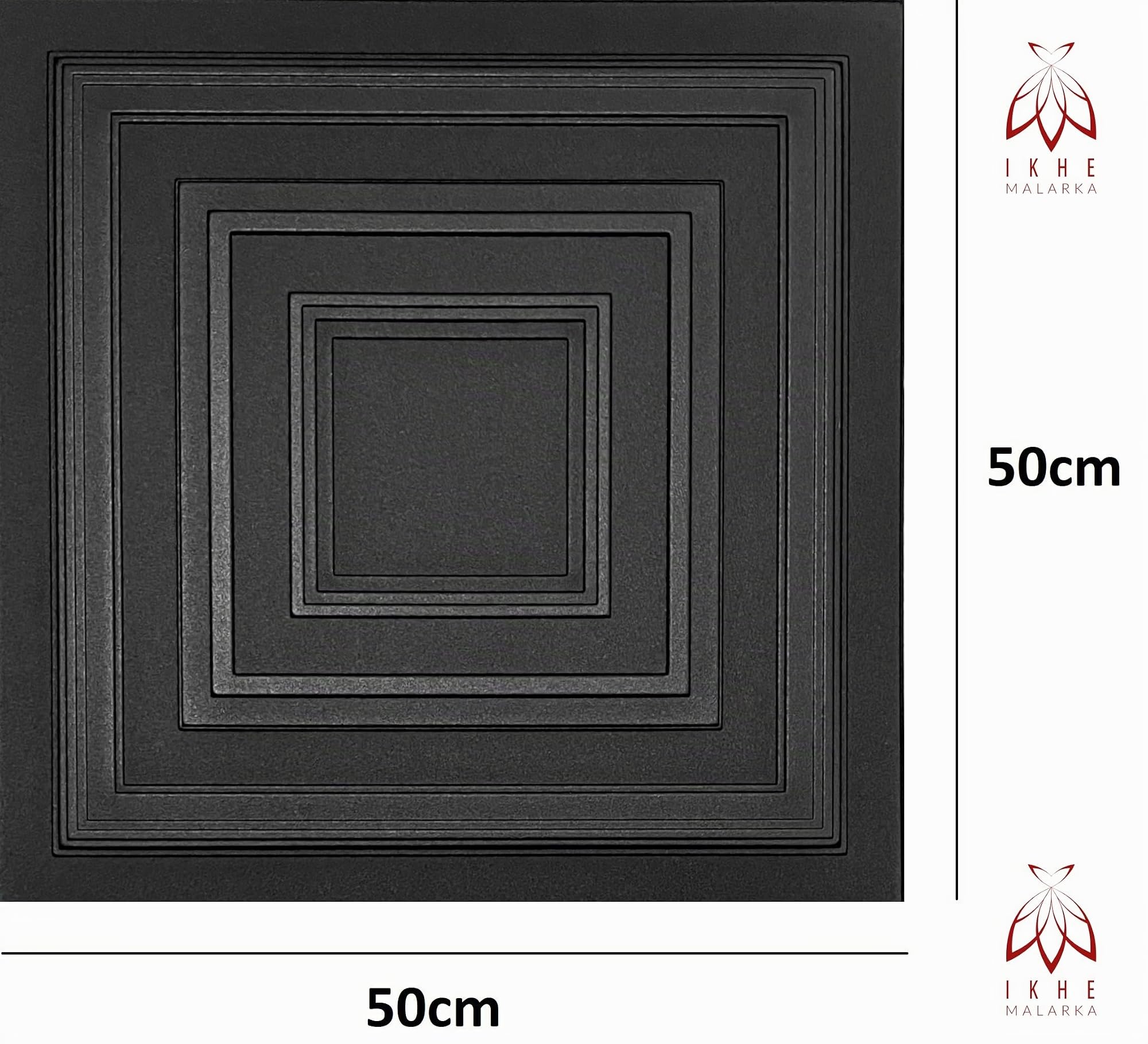 Lot de 40 panneaux 3D de 10 m² en polystyrène - 50 x 50 cm - Panneaux de plafond - Panneaux muraux - Décorations, plafonds - Revêtement mural - 2 à 3 mm d'épaisseur - polystyrène XPS 0831 - Noir