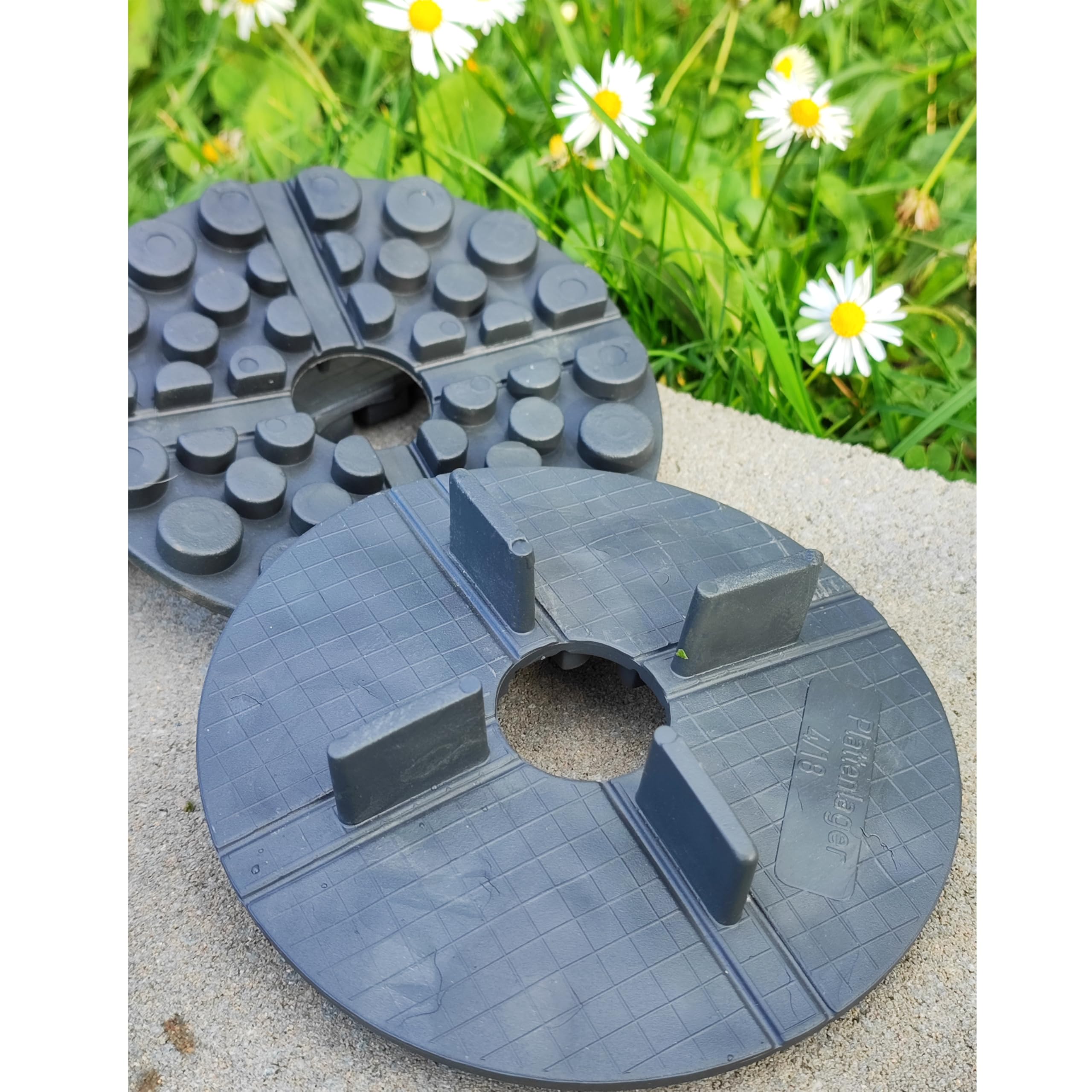 VERLEGEHILFEN 50 x Gummi Plattenlager Flexibles Terrassenlager - Stelzlager für Terrassenplatten Fugenbreite 4 mm x Höhe 18 mm