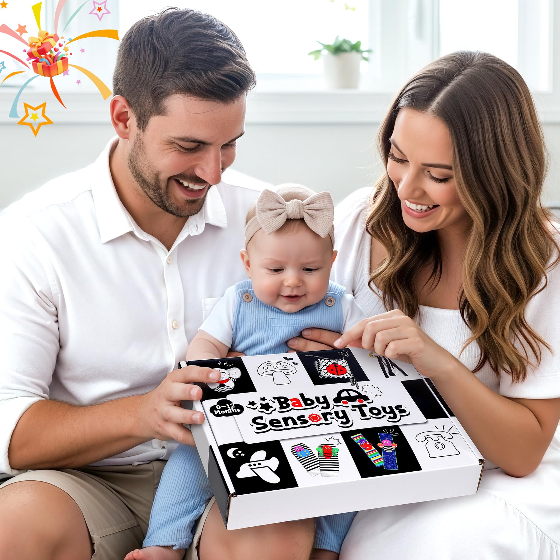 Livre Tissu Bébé, 31 PCS Livre Noir et Blanc Bébéé Réutilisable 0-12 Mois Jouet bébé Hochet Bebe, Carte Noir et Blanc, Plus De Couleurs Livre De Haute Contraste Jeux Montessori Cadeau pour Béb