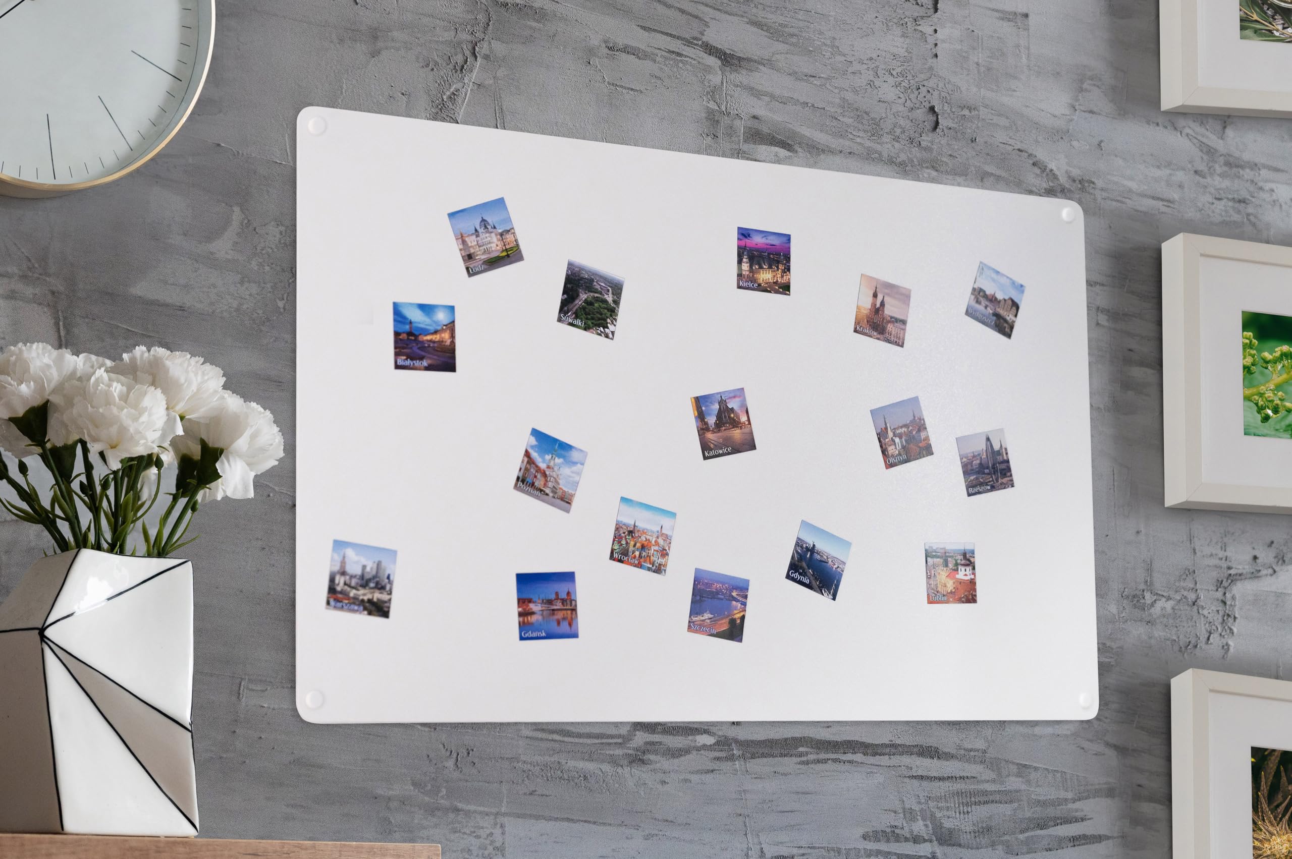 Metal Tableau Magnétique Mural Blanc 80x50 cm, Plaque Aimanté, Acier Inoxydable, Cuisine, Bureau, Chambre D'enfant, pour Lettres Magnétiques, Chiffres, Notes, Photos