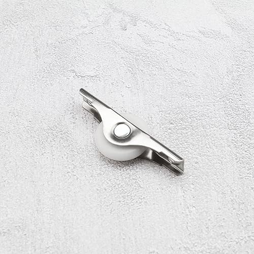 Miniatura 7 de eMagTech 20 ruedas pequeñas de 0.984 in ruedas de nailon con placa superior de metal, ruedas duras fijas no giratorias para muebles, cajón,