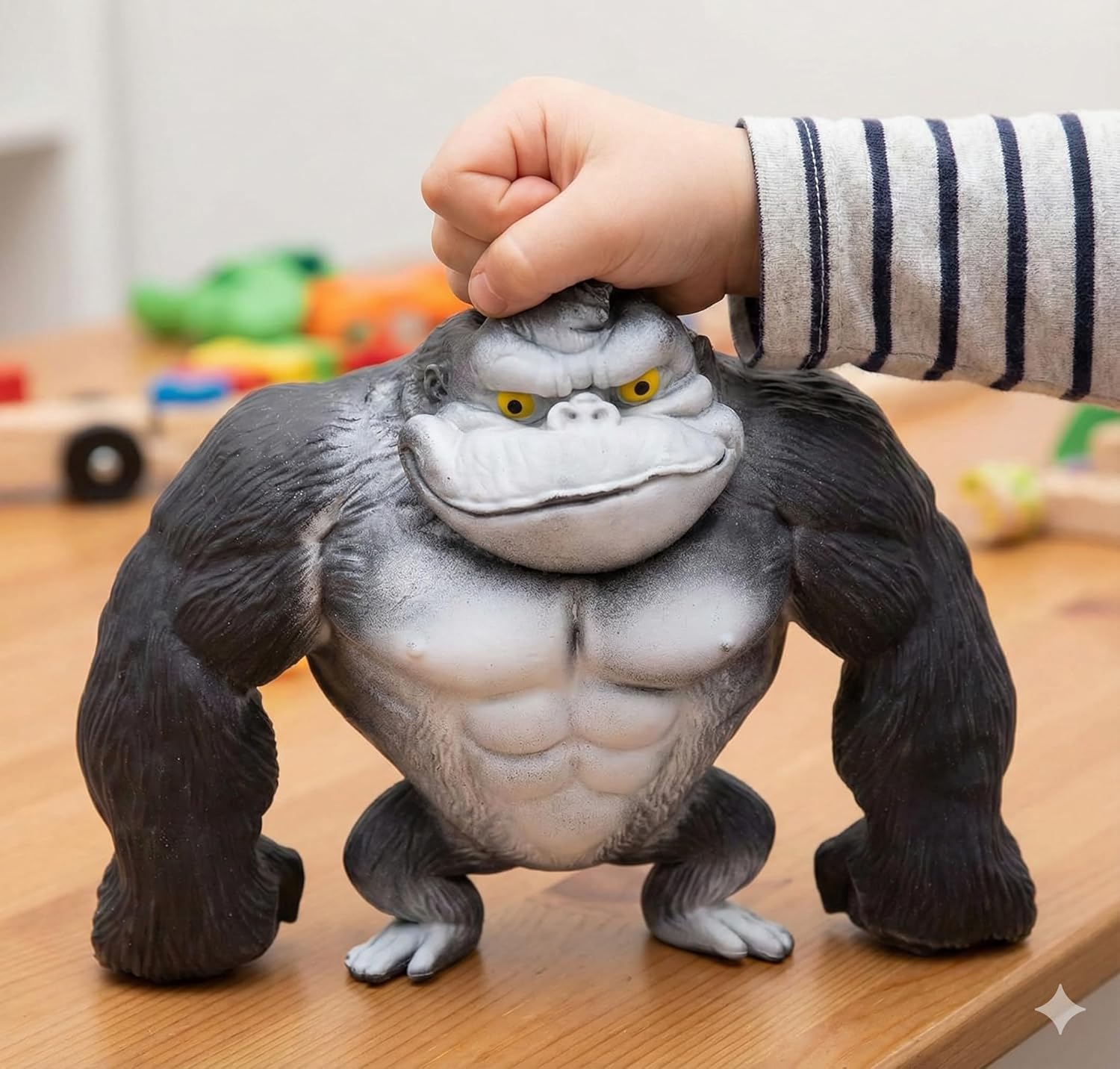 Stretchy Gorilla Toy - Christmas Stocking Stuffer for Kids & Adults - TPR Sand Filled Sensory Stress Relief & Fidget Toy - Fun Stretching Prank Gift