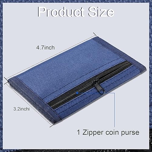 Miniatura 4 de 3 carteras para niños de 6 a 18 años de edad, de lona, con calcomanía y bolsillo con cremallera, para adolescentes, cumpleaños, Navidad, Negro,