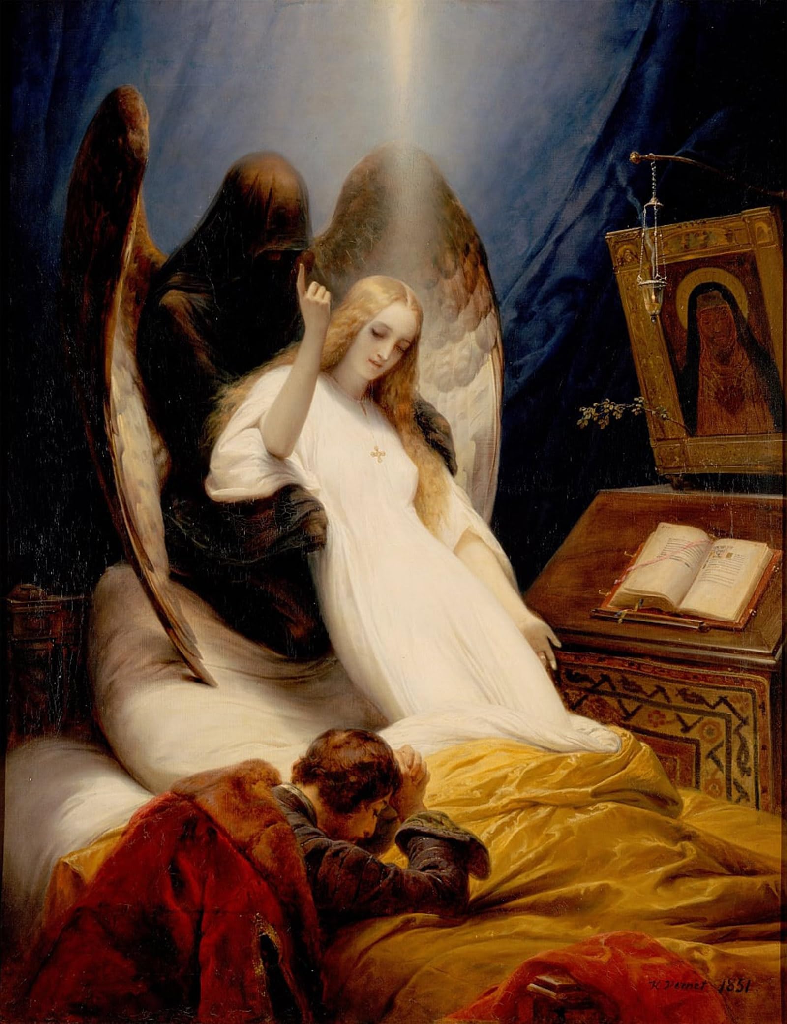 POSTERIIk Vintage Print Pop Art Landscape Artwork Angel of the Death by Horace Vernet Art Prints for Office Home Decor 60x90cm
