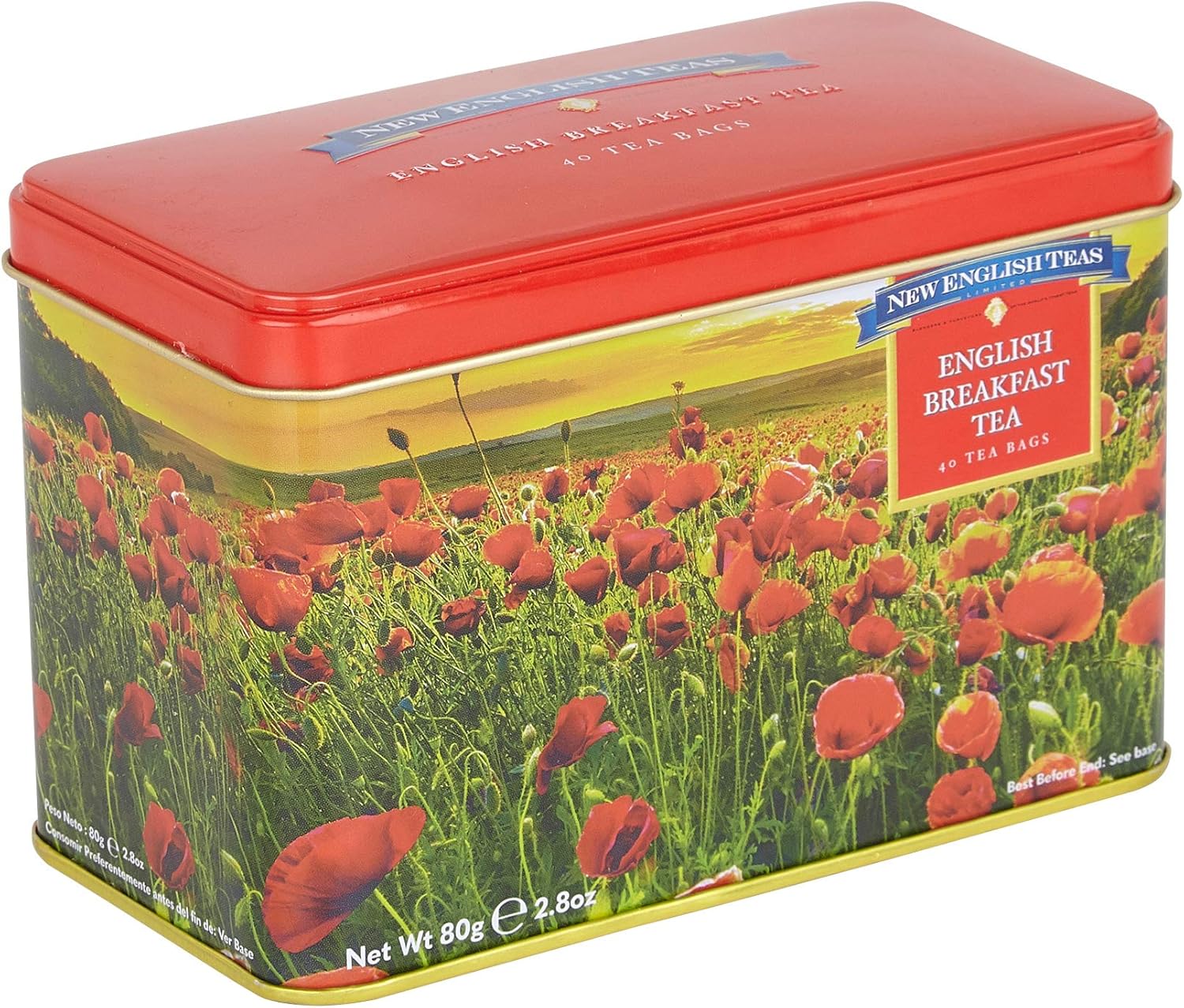 Nouveaux Thés Anglais Coquelicots Thé avec 40 sachets de thé anglais