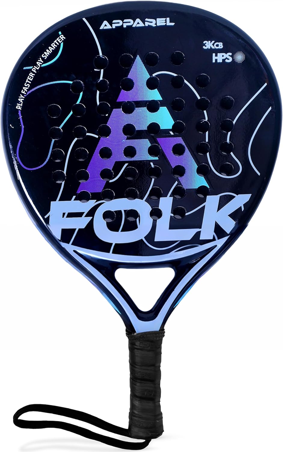 Folk Apparel Padel Racket in 3K Carbon Fiber, Pro Paddle Rackets for Adults, Light & Durable Ultra Soft EVA Foam Paddle Tennis Racket Perfect for Beginners & Players of All Ages