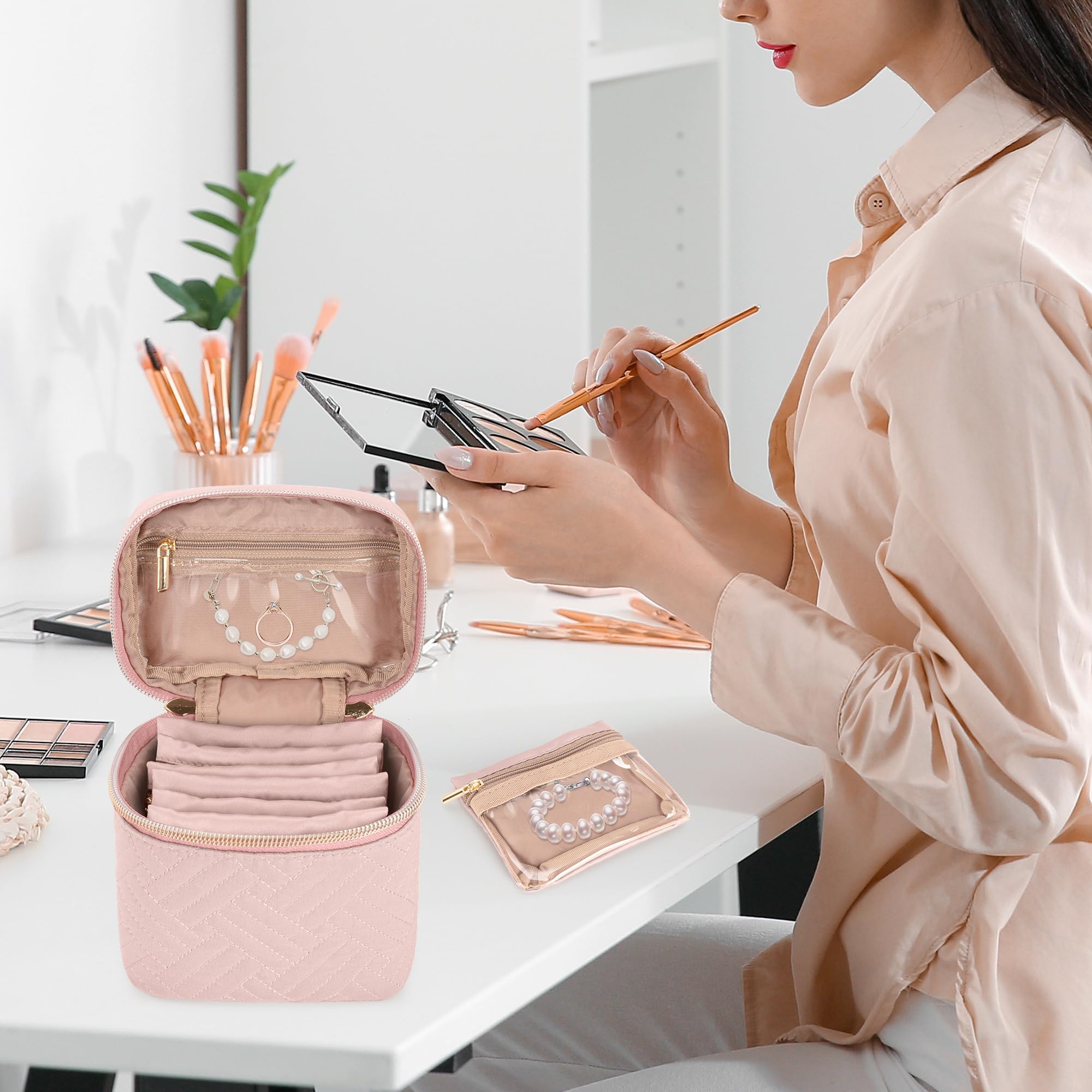 Reis Sieraad Etui Opbergsysteem | Elegante Rits Zakje | Mode Sieraden Organizer Reis Tas | Voor Armband Ring Oorbel Ketting Horloge Vrouwen Meisjes Kantoor Buiten Verjaardag Kerstmis