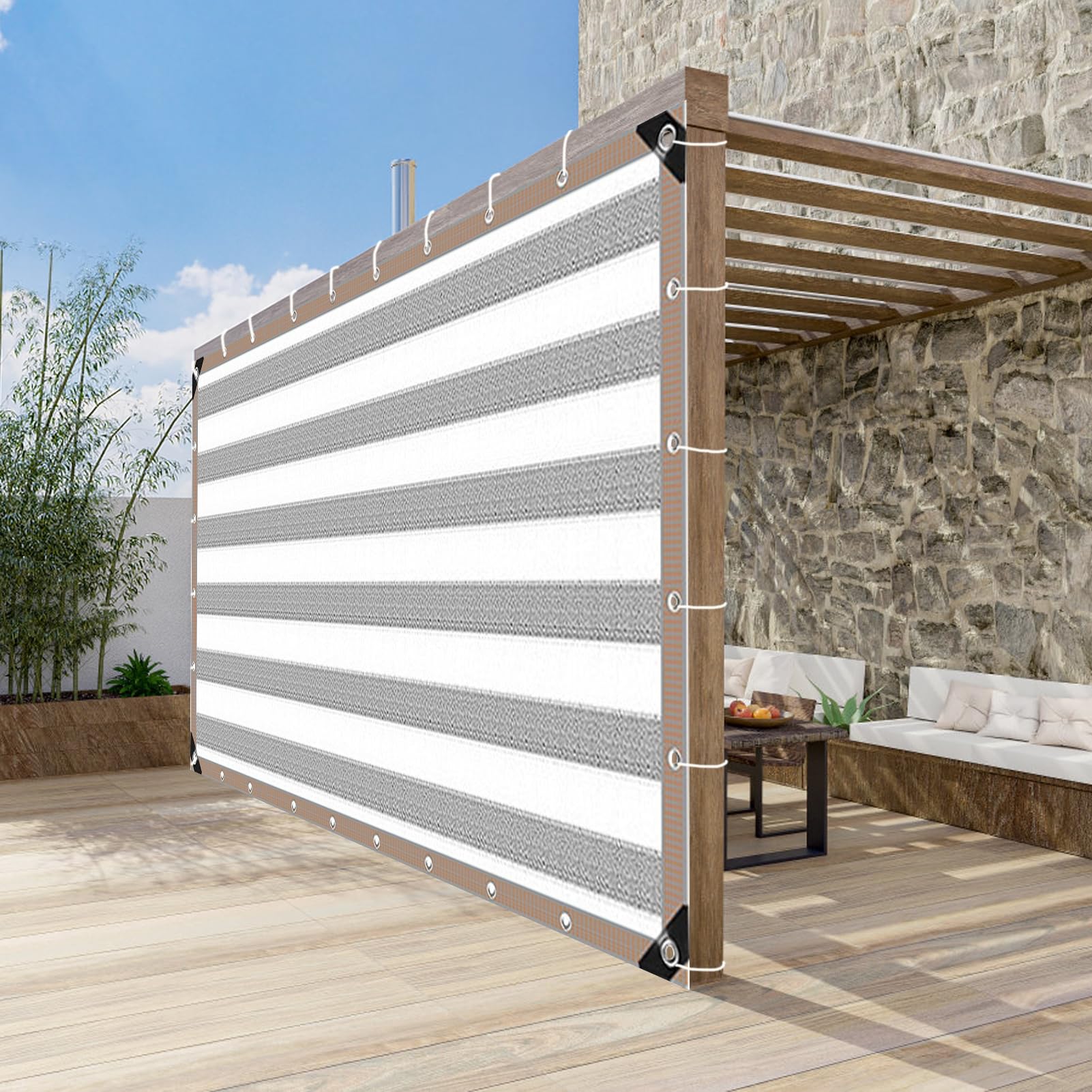 Voile de jardin 5 x 9 m haute densité avec œillets et bandes adhésives