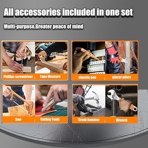 Miniatura 6 de Kit de herramientas para el hogar, 182 piezas, juego de herramientas portátiles de reparación del hogar, kit de herramientas básicas para el hogar