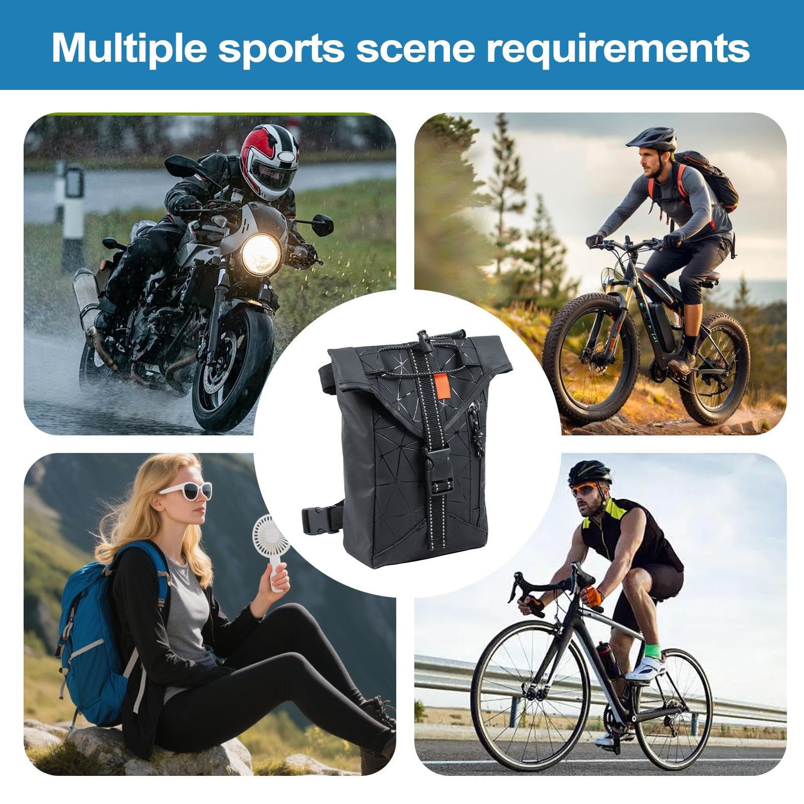 Marsupio impermeabile da 2 l, regolabile, riflettente, per ciclismo, pesca, caccia, corsa, viaggi, attività all'aperto, attrezzatura da festival per sport d'avventura