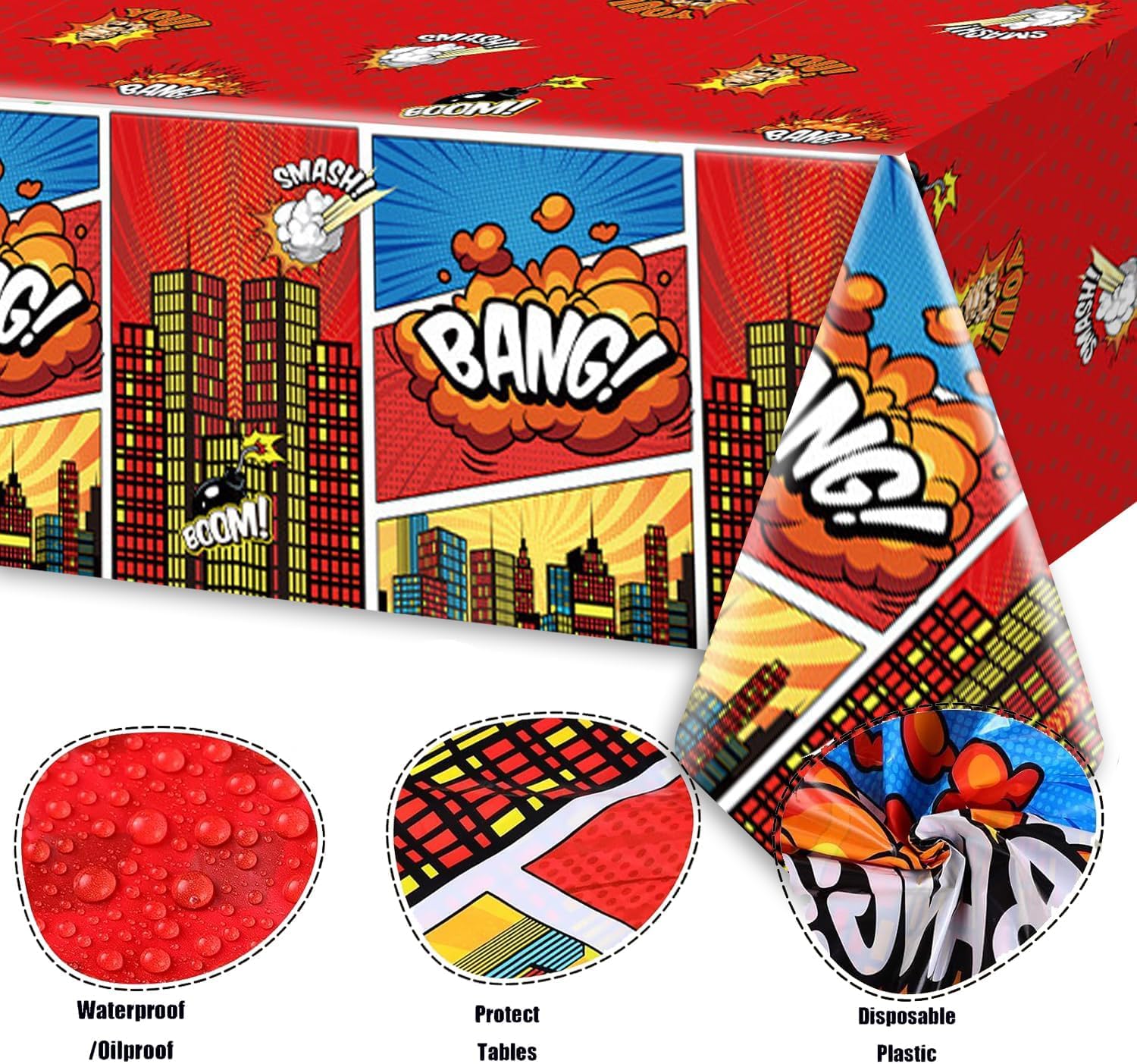 Set De Vajilla De Superhéroes Para Fiesta Infantil: 24 Platos, Servilletas Y Toppers De Pastel (Rojo)
