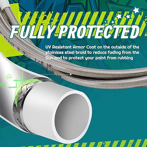 Miniatura 6 de MoKitDora Kit de cables de manillar de 14 a 16 pulgadas, líneas de freno y cables de embrague para modelos Harley Touring Road King Electra Street