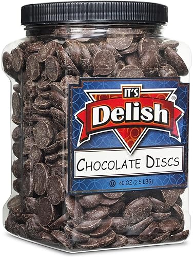 Its Delish - Discos de chocolate crujientes de menta por Its Delish, recipiente jumbo de 2.5 libras | Obleas de chocolate derretido con sabor a