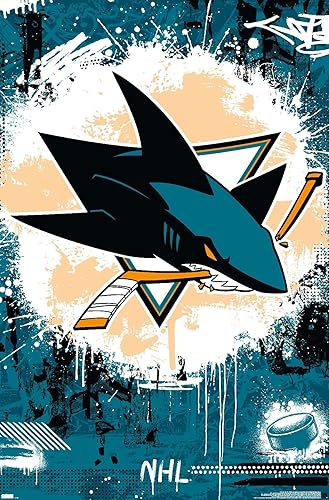 Trends International NHL San José Sharks - Póster de pared con logotipo maximalista 23