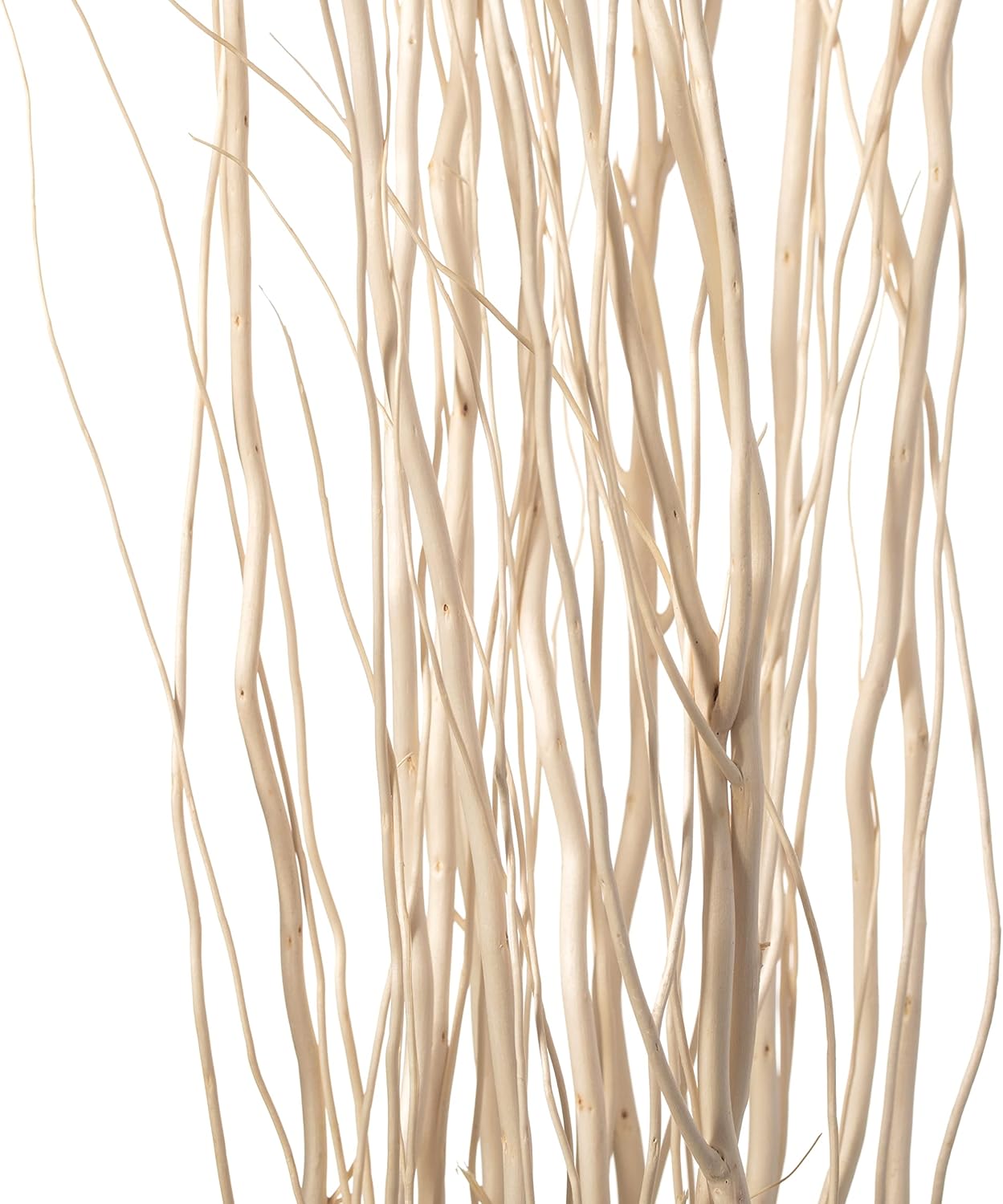 Uniquewise 12 pcs Natural Decorative Dry Branches Authentic Willow Sticks for Home Decoration, Wedding Craft, 47 in, Peeled White, DIY Greenery Plants Craft Vases fillers Garden Hotel Farmhouse Decor
