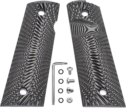 Guuun G10 Grips for Full Size 1911 Magwell Grip Ambi Safety Cut Sunburst Texture