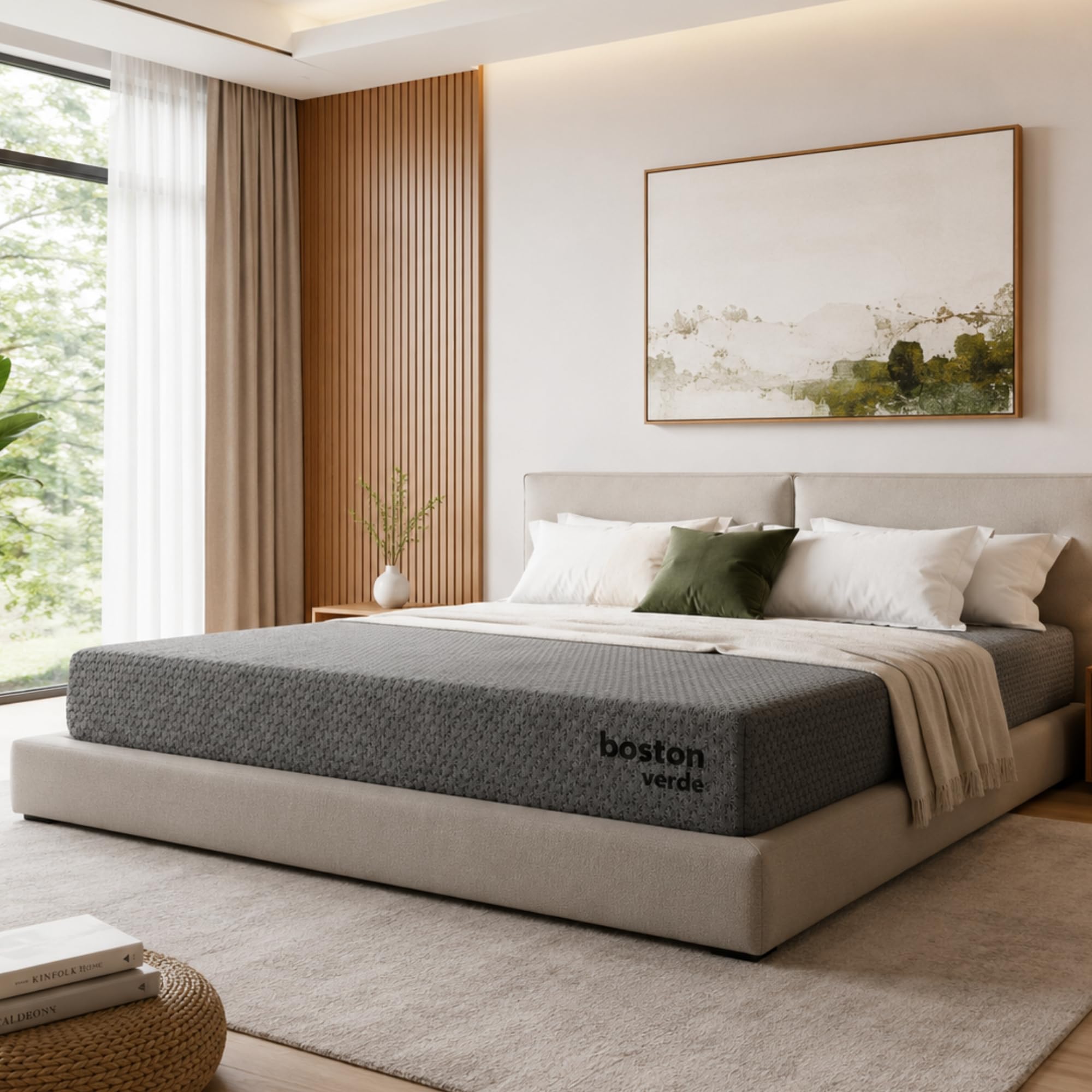 Boston Verde Premium 6-Inch Orthopedic Graphite-Infused Natural Latex Mattress, Queen Size (72 x 60 x 6 Inch), Medium-Firm | Hypoallergenic | GOTS Certified Seroya® Organic Knitted Fabric-image-37