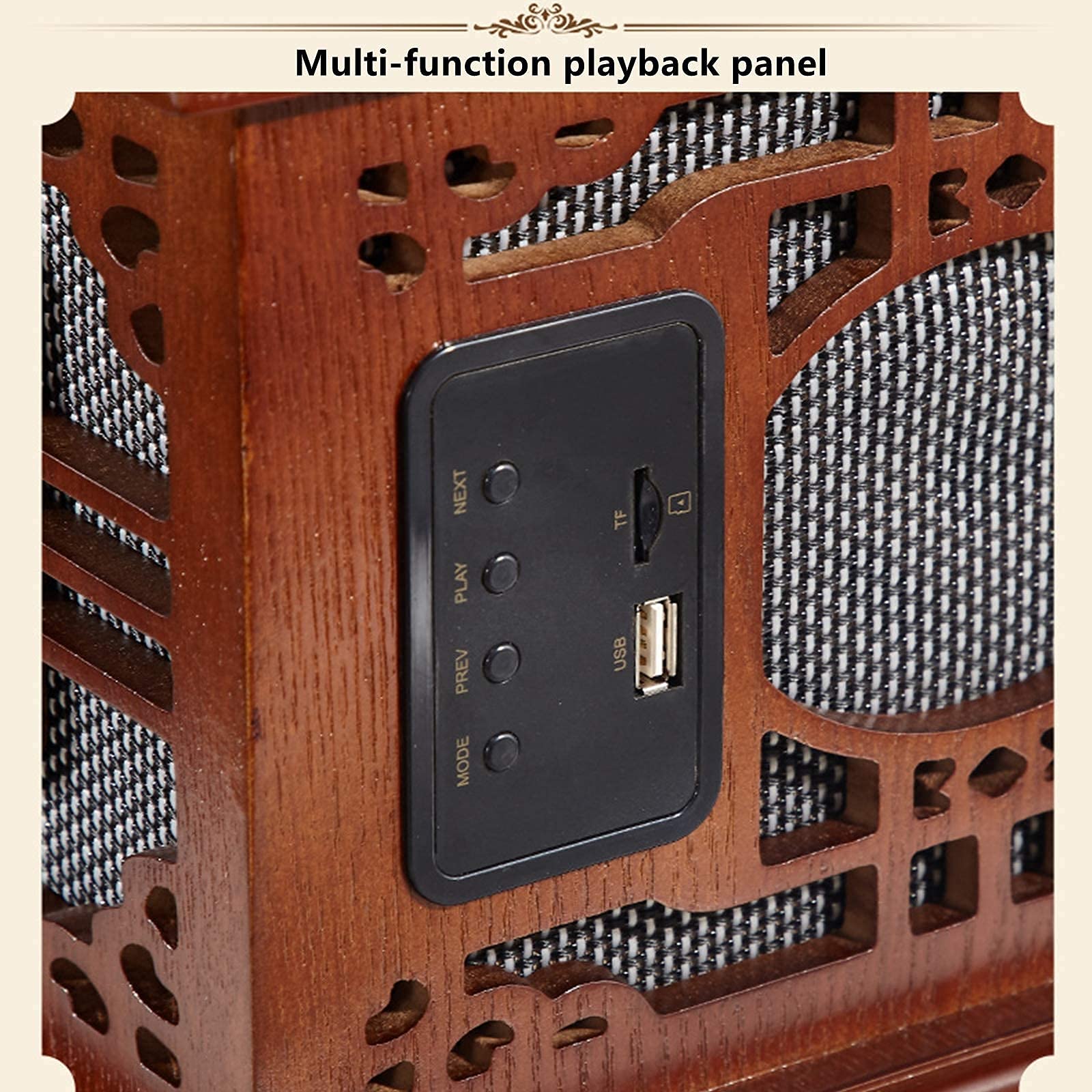 Gramófono de Madera, Estilo Retro, Tocadiscos de Vinilo Antiguo de Gran tamaño, Compatible con reproducción de vinilos y CD, Bluetooth inalámbrico, Radio y reproducción de Disco, Brown