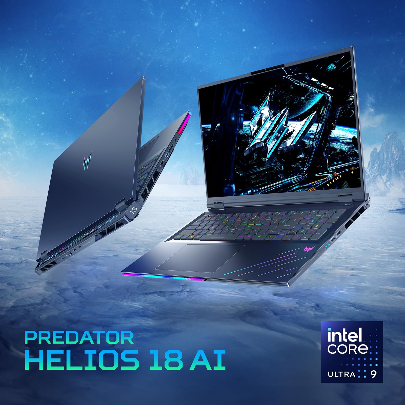 acer Predator Helios Neo 18 AI PHN18-72-97B2 Notebook Gaming, NVIDIA GeForce RTX 5070 Ti 12 GB GDDR7, Intel Core Ultra 9 275HX, RAM 32 GB DDR5, 2 TB SSD, Display 18" WQXGA IPS 250 Hz, Windows 11 Pro