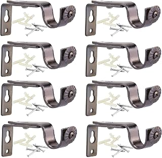 Creatyi Set of 8 Curtain Rod Brackets for 3/4 or 5/8 Inch Rod (Bronze)