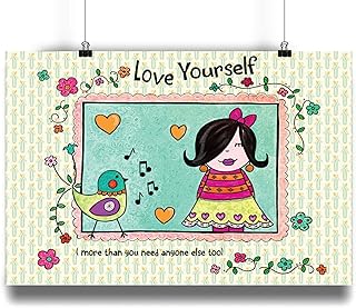 Love yourself art print, Inspirtational Art print, Break up gift, Value yourself Quote, Love yourself Quote