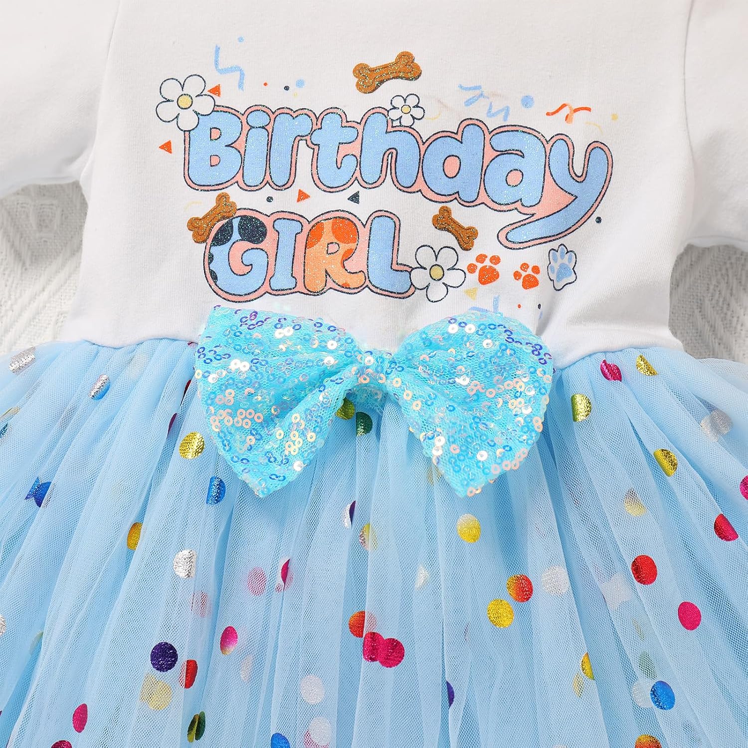 Baby Girls Birthday Party Dress Dog Ear Hair Clip Decoration Tutu Dress Cake Crush Photography