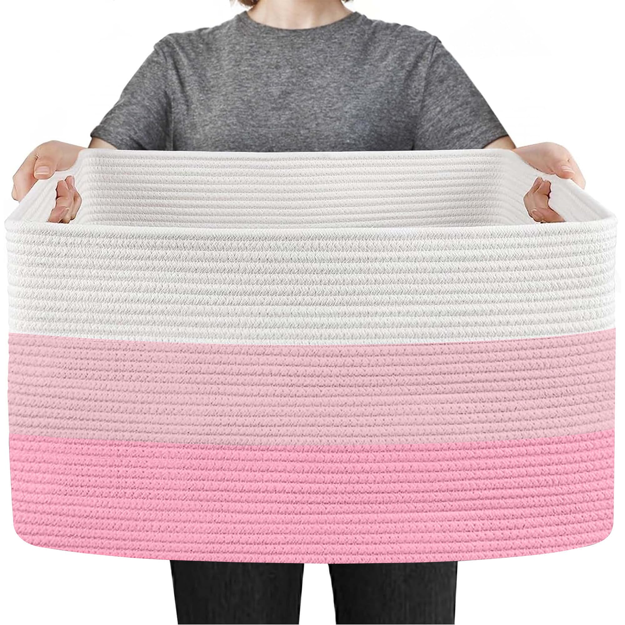 Amazon.com: MEGASKET Large Pink Baskets for Organizing, 23.6