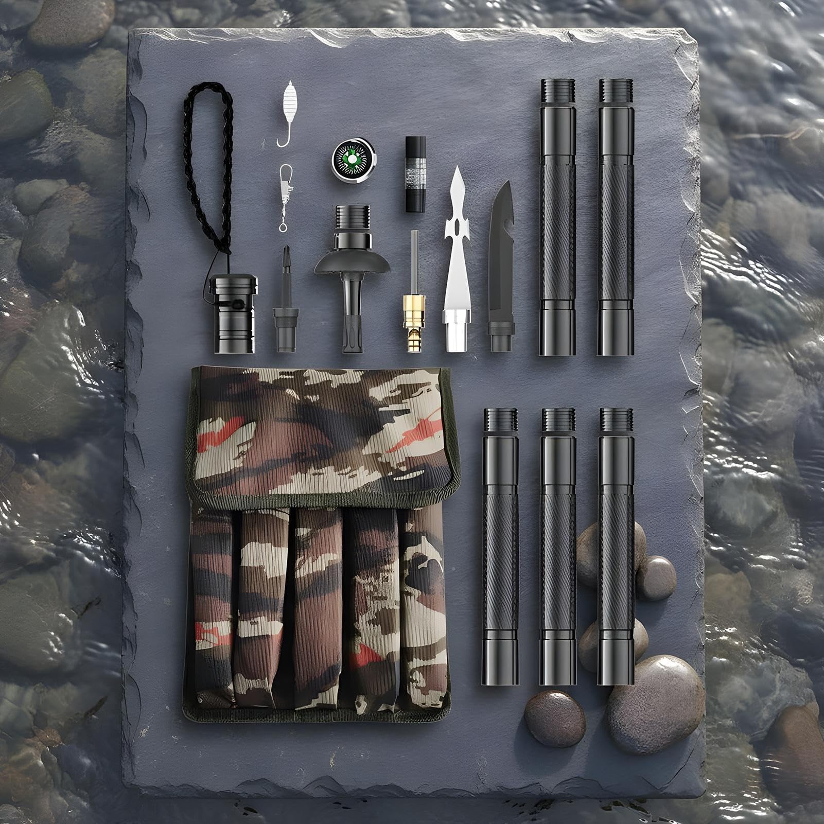 Bastones de Senderismo Postes Ajustables y Plegables para Caminar | Bastones Ergonómicos para Caminar para Trekking, Senderismo, Camping, Supervivencia, Aire Libre, Montaña, Viaje, Esquí