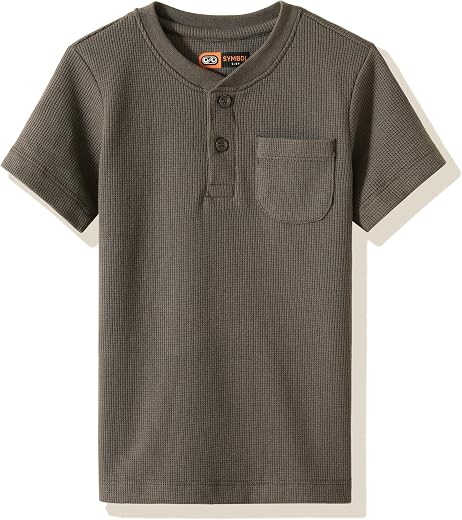 Amazon Brand - Symbol Kids Boy's Solid Regular Fit Waffle T-Shirt