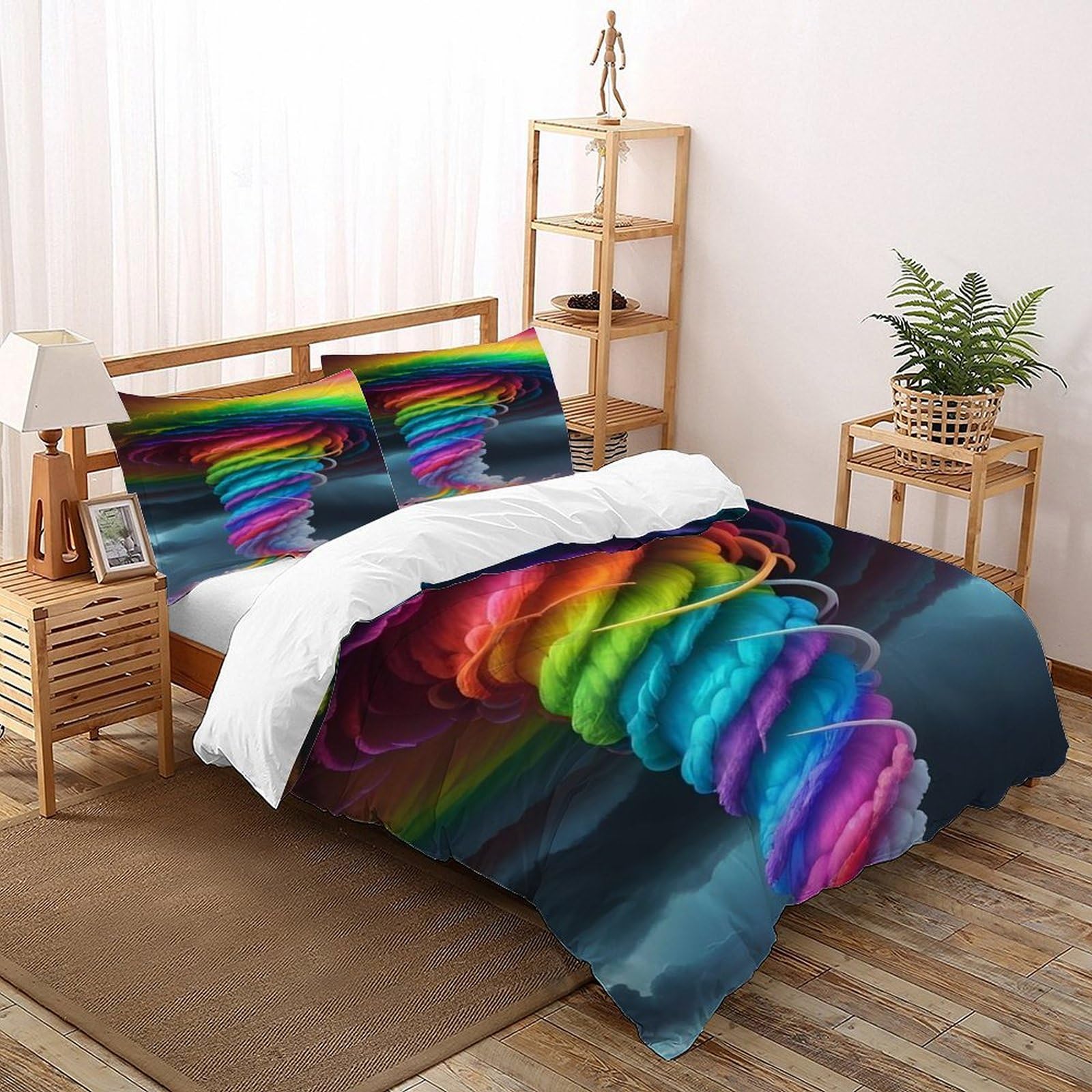 Parure de lit 200x200 cm Storm Color avec housse de couette zippée et taies d'oreiller