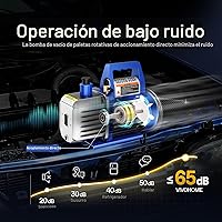 Vista 5 de VIVOHOME Bomba de vacío de aire de paletas rotativas de una etapa, 110V, potencia de 1/4 HP, 3.5 CFM con botella de aceite