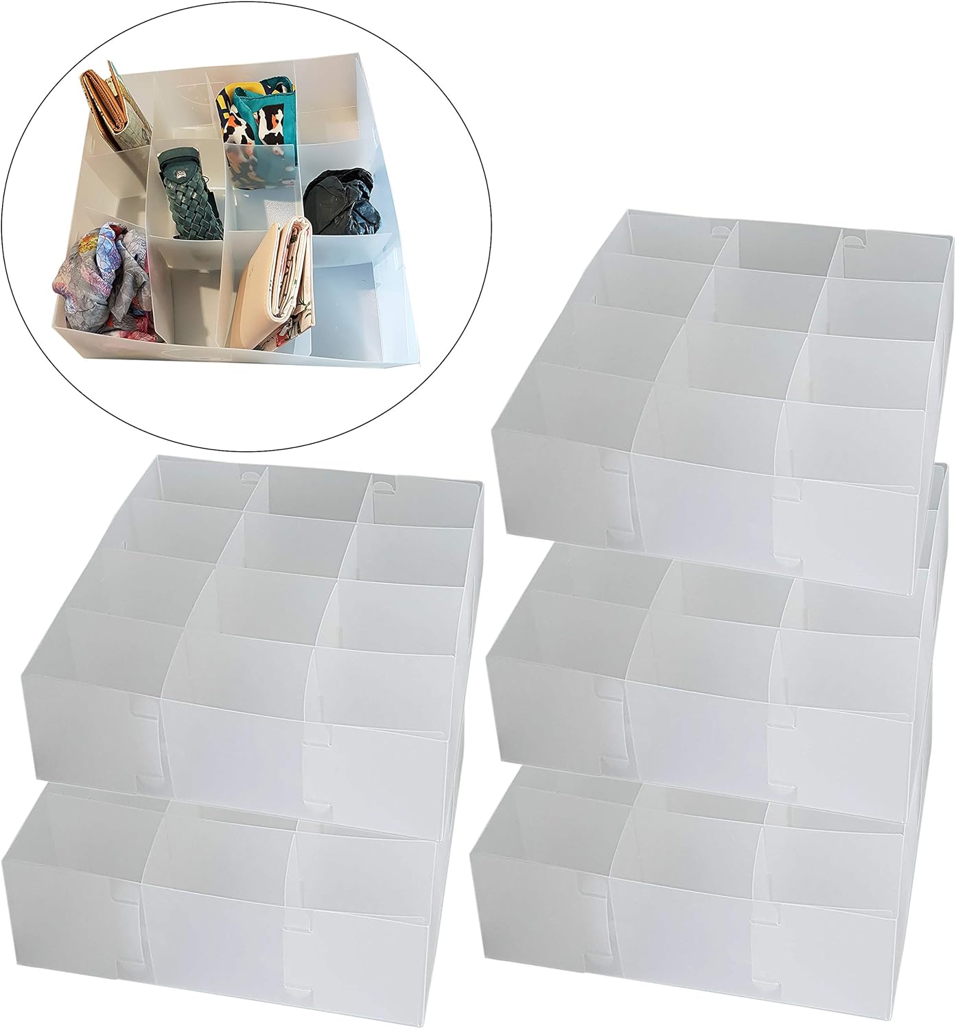 cassetto organizer per calze e biancheria intima