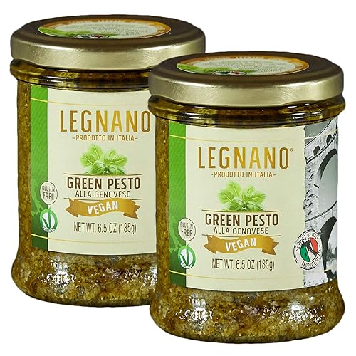 Miniatura 8 de Legnano Green Pesto Alla Genovese  Auténtico pesto de albahaca italiano  Salsa de pesto vegana sin gluten  Hecho en Toscana  Tarro de 6.5 onzas