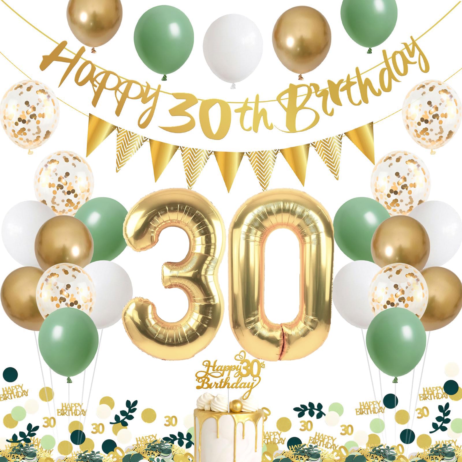 100 Stück Goldglitzerndes Konfetti Zum 30. Geburtstag – Zahl 30, Papierkonfetti Für Partys, Tischdekoration & Foto-Requisiten