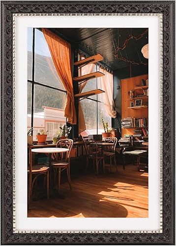 Miniatura 10 de Golden State Art, Marco de fotos con acabado adornado de 8 x 10, color dorado envejecido, cristal real