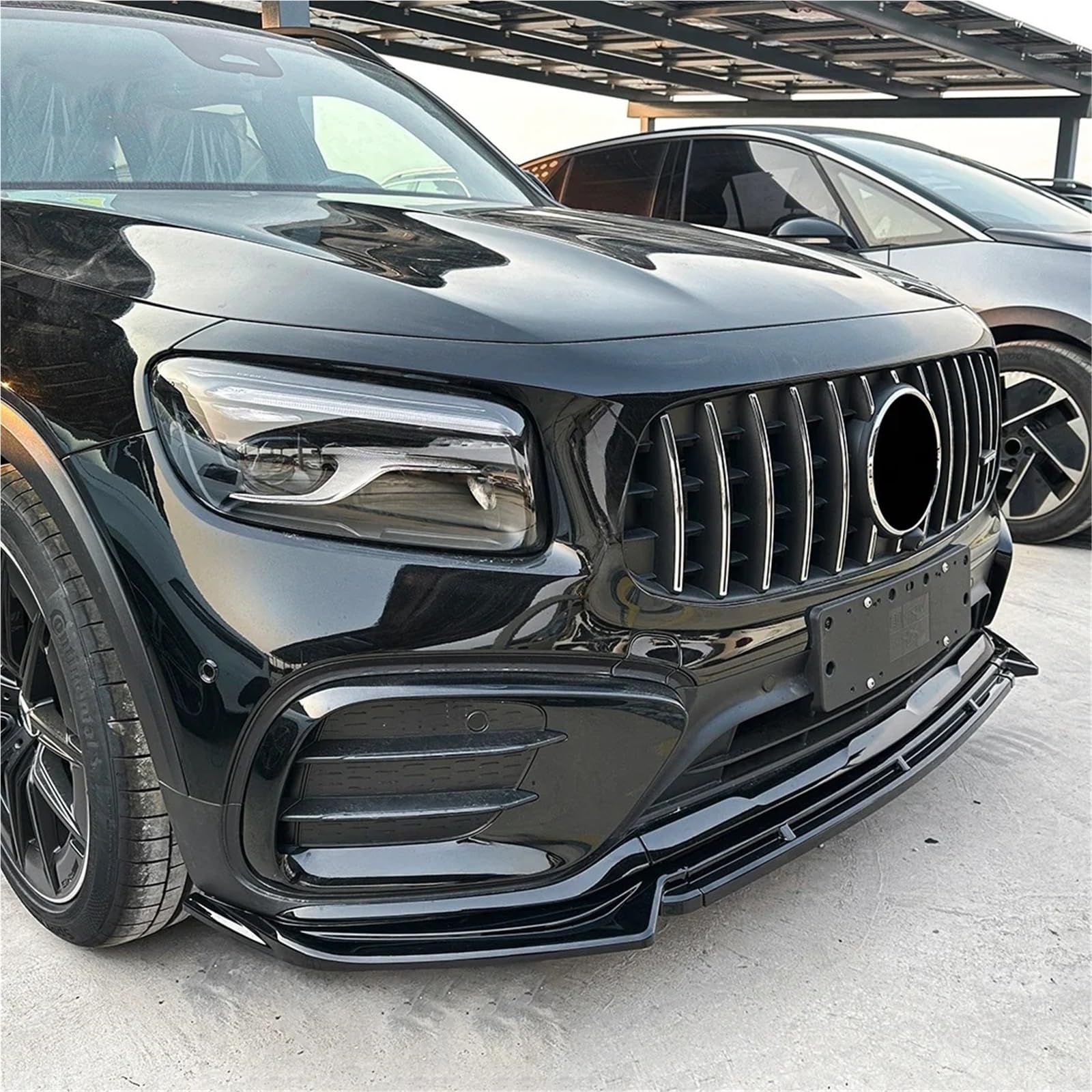Kompatybilny z Mercedes Benz GLB X247 GLB220 GLB35 AMG 2024+ dokładka przedniego zderzaka samochodu przedni zderzak łopata Spoiler zewnętrzne zestawy karoserii akcesoria(Carbon Look)