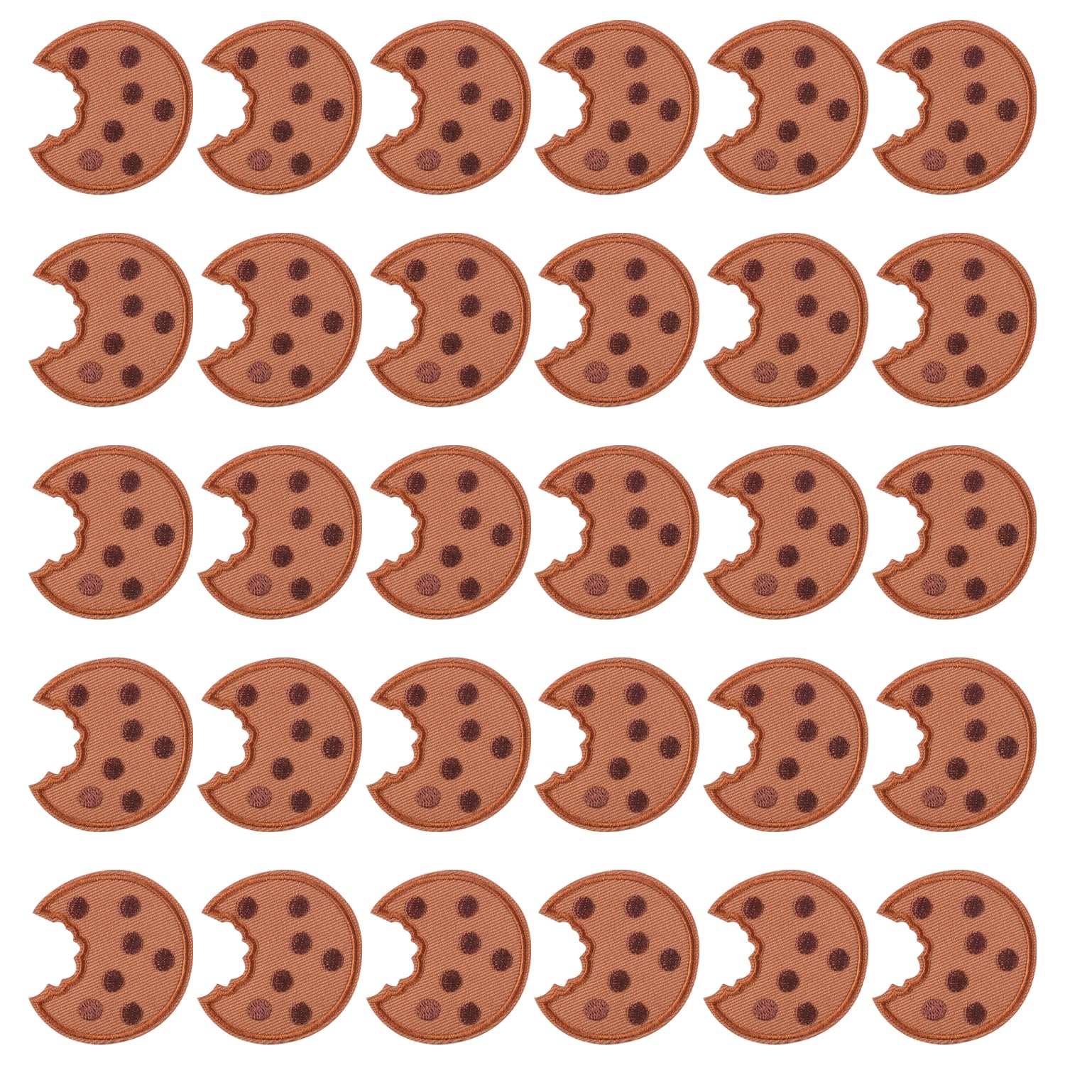 Plldvefd As Shown In The Picture 30 Pieces Of Cookie Cloth Patch, Cute Embroidery Cloth Patch, Clothing Repair Patch, Decorative Cloth Patch, Fun Cartoon Cloth Patch.