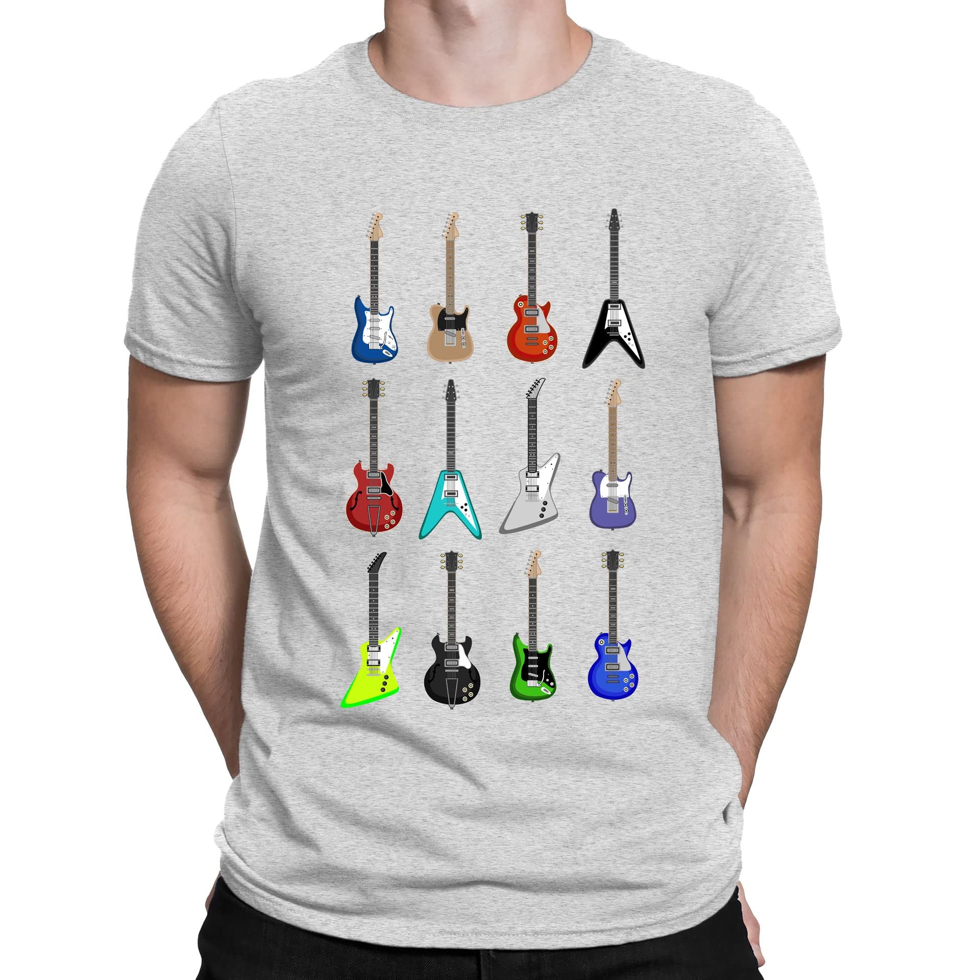 Guitar Styles Musician Electric Guitarist Youth Kids Childrens T-Shirt Heather Grey 5-6 Years (S)