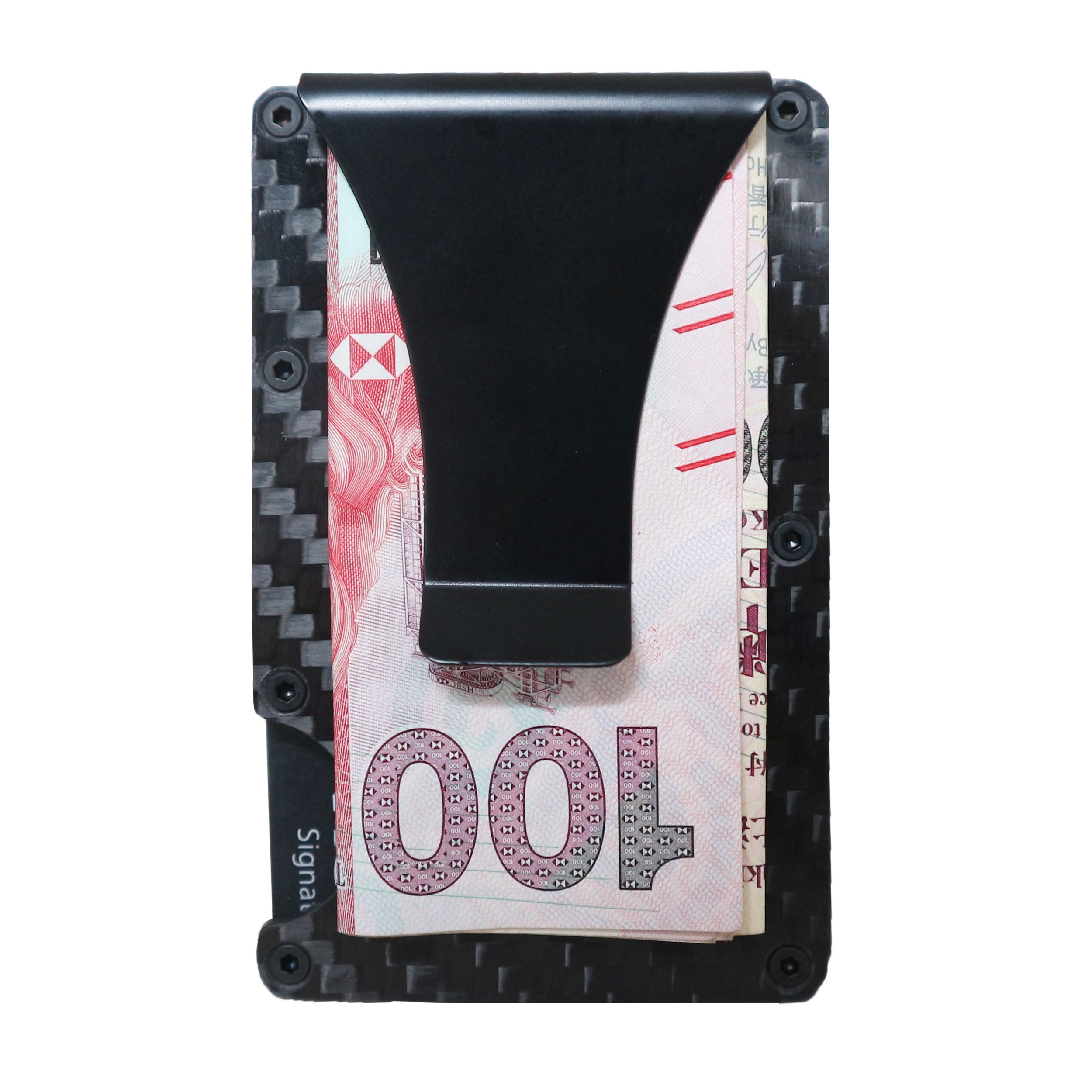 Tossun Carbon Fiber Credit Card Holder for Men Women card clamps Business Card Clip Wallet Travel Minimalist Money Mini Card Case Wallets (dark gray)