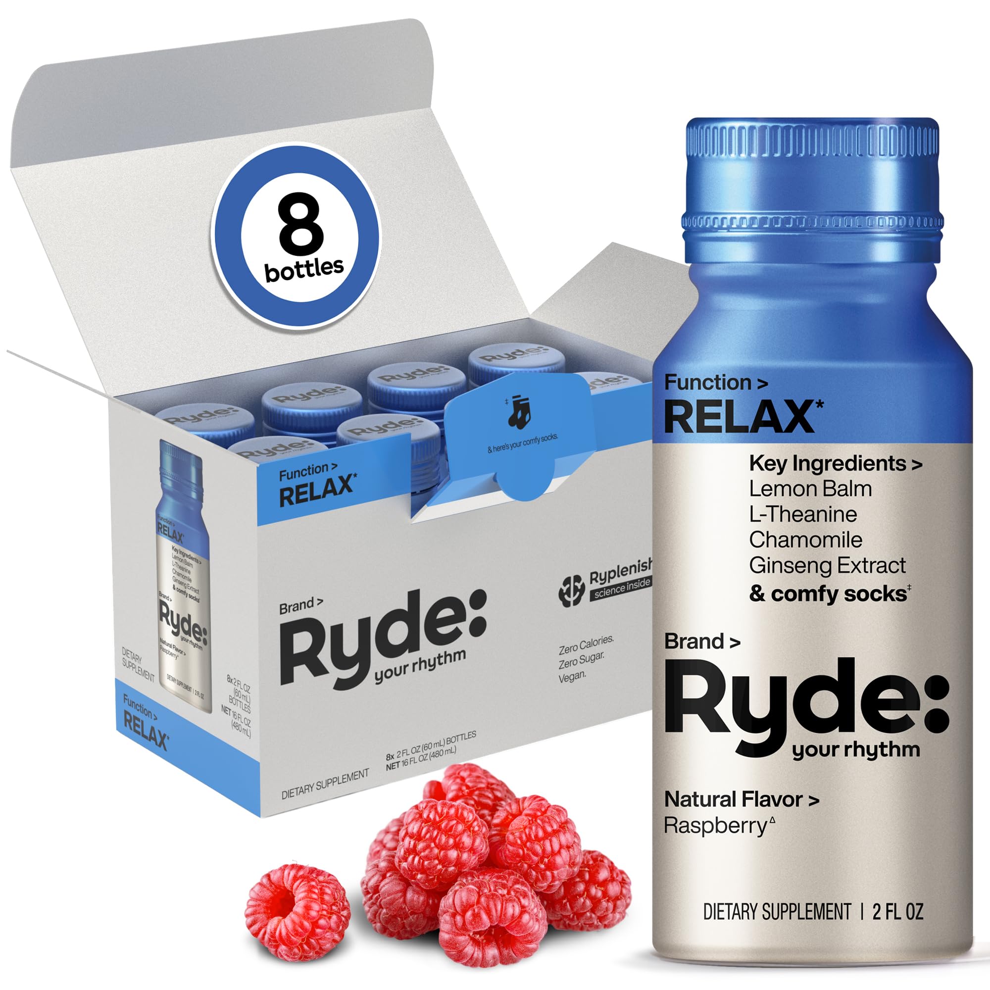 Amazon.com : Ryde: Relax Shot, 0 Calories, 0 Sugar, Raspberry