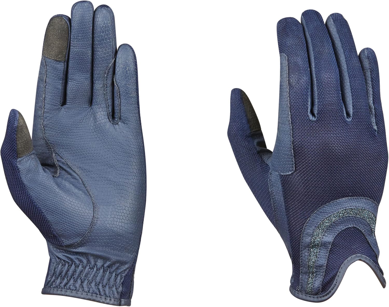 Dublin Pull On Glitter Mesh Back Riding Gloves