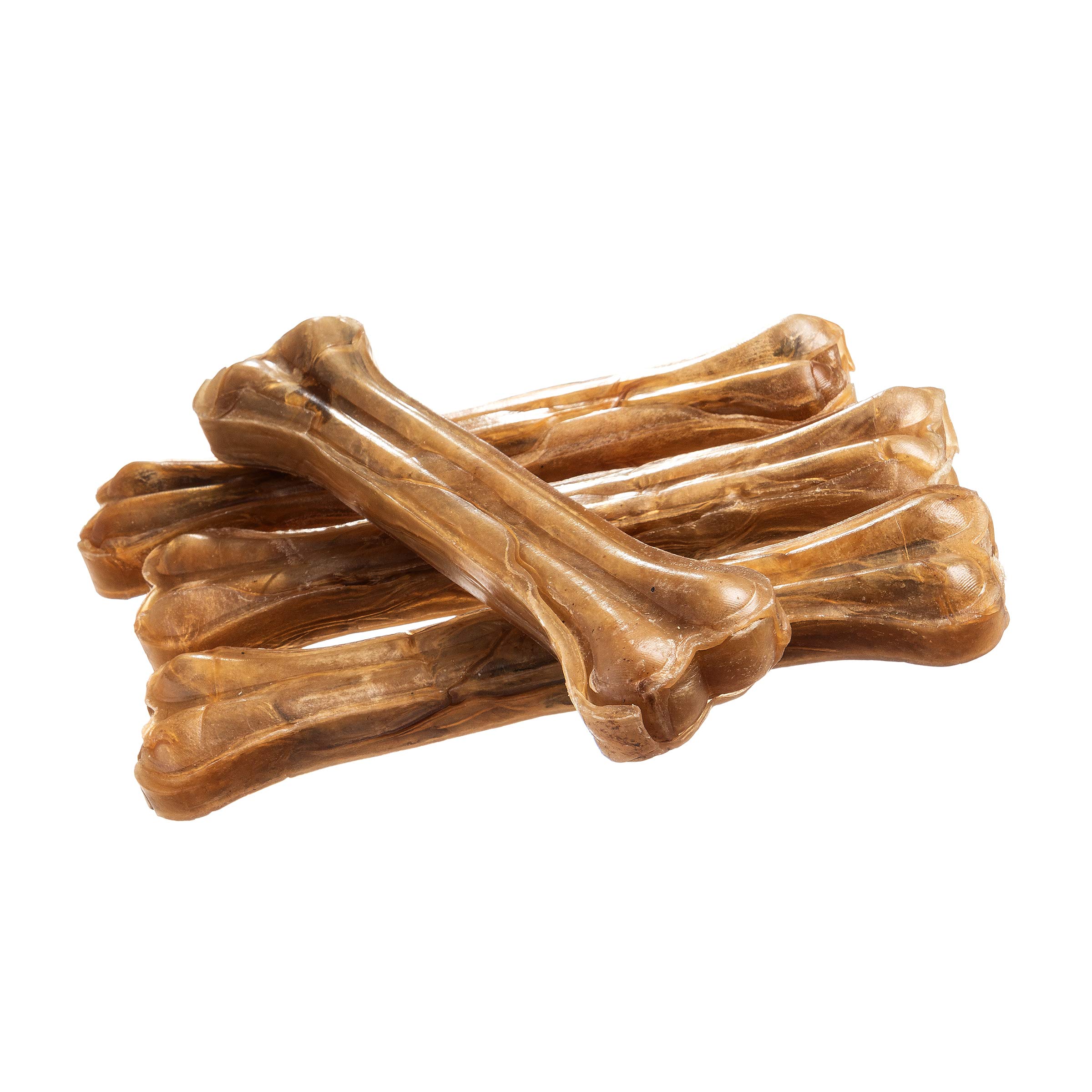 Bontoy Hundekauknochen I 10 Stück x 21 cm I Naturprodukt aus Reiner Rinderhaut I proteinreich und gut für die Kaumuskulatur ihres Hundes I Leckerli I Belohnung für den Hund