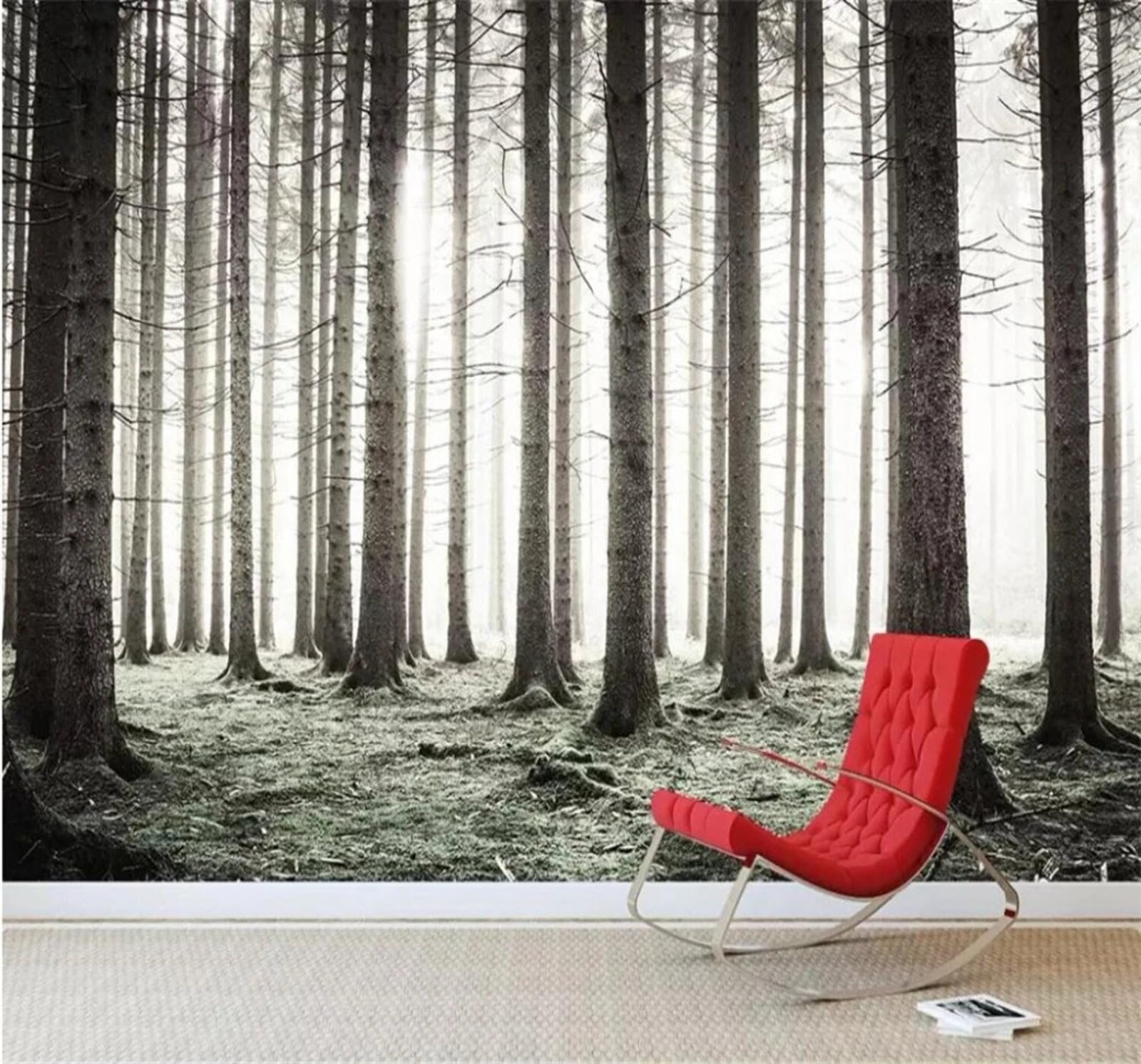 Xlming 350Cm×256Cm(B×H) Minimalist Three Dimensional Beautiful Forest Landscape 3D Wallpaper Luxury Home Dining Decor Paste Sofa Living Room The Wall For Bedroom Mural-350Cm×256Cm