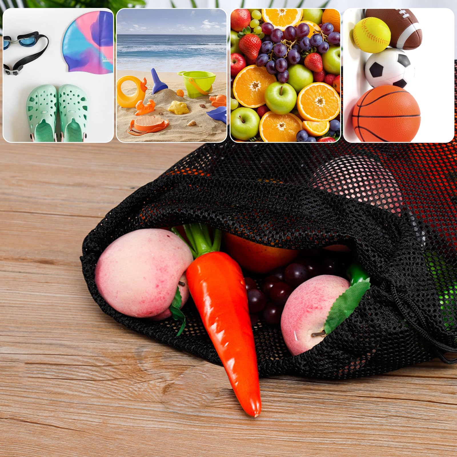 Kordelzug Turnbeutel, Mesh Strandtasche, Mesh Rucksäcke Mit
