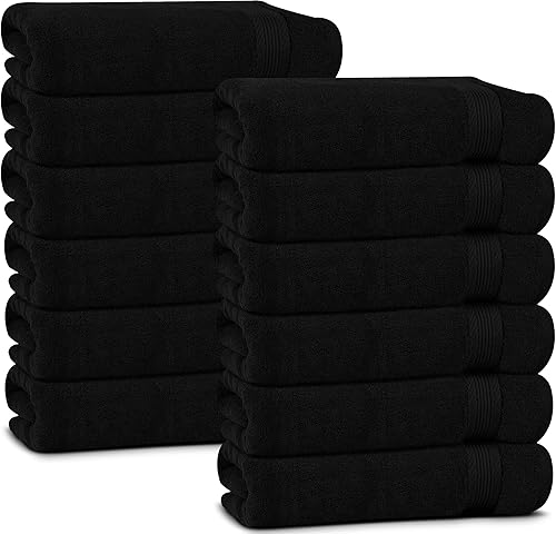Miniatura 7 de Linteum Textile - Juego de toallas de 12 piezas, 20 x 40 pulgadas, 100 % algodón de alta calidad, toallas de salón, spa, piscina y gimnasio, secado