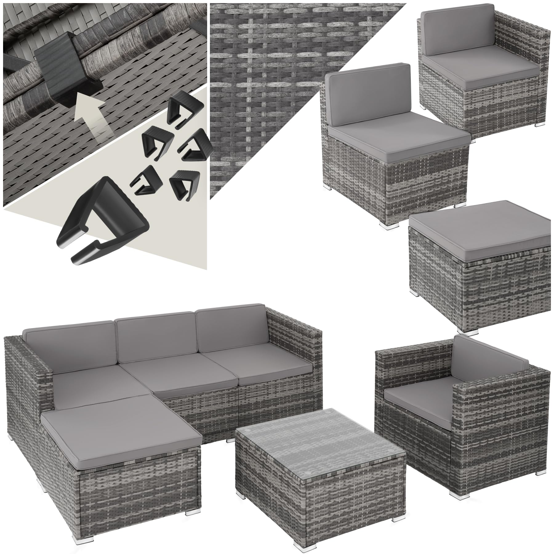 Muebles jardín exterior para cenas y veladas de 6 personas