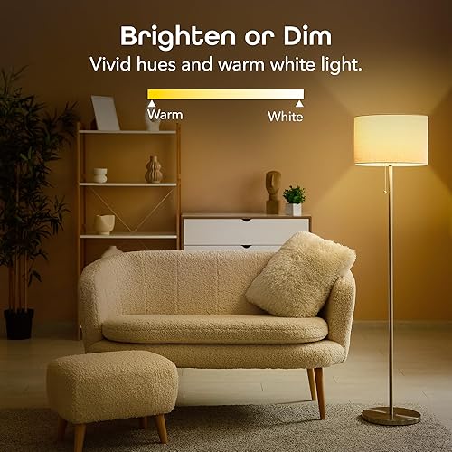 Miniatura 3 de Geeni LUX 800 bombillas inteligentes regulables A19, LED, blancas, para el hogar, funcionan con Alexa y Google Assistant, no requieren concentrador