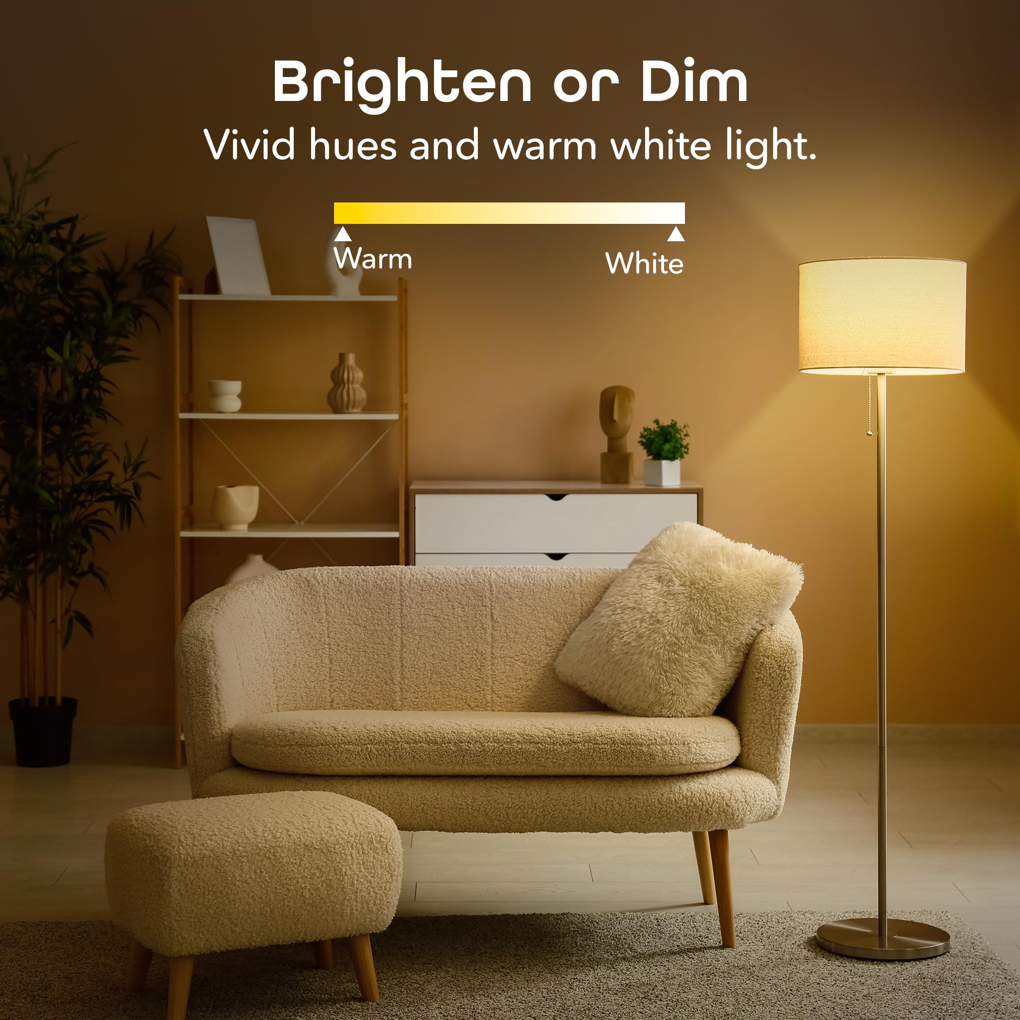 Geeni Smart LED Light Bulb 3 Pack A19 WiFi Dimmable Soft White 800 Lumens, Works with Alexa & Google Assistant, Voice Control, Energy Efficient Smart Bulbs