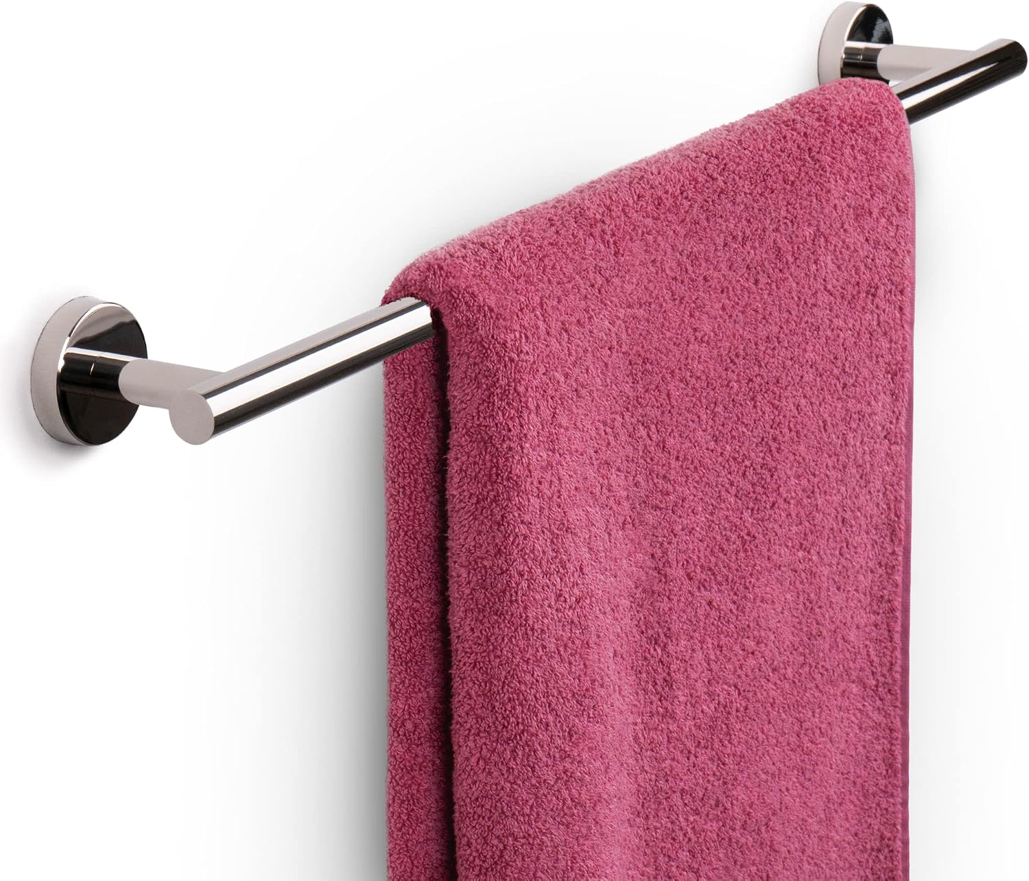 Marmolux Acc - Polished Chrome Towel Bar - 24 inch Bathroom Towel Holder - Heavy Duty Stainless Steel SUS 304 | Wall Mounted Towel Rack Storage Set | Ideal as Bathroom Towel Bar & Kitchen Towel Hanger