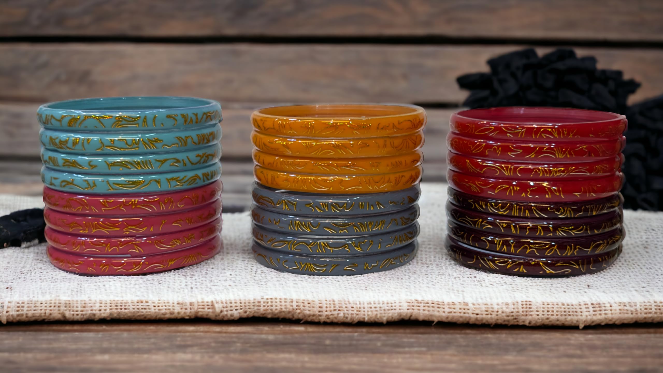 Printed Indian Kanch Bangles for Girls - Style 3